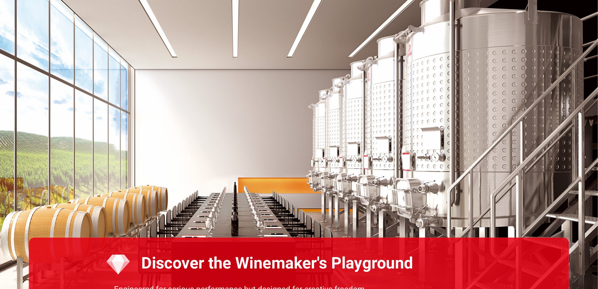 The walk above — interim cellar render